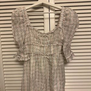 FOR LOVE & LEMONS NWT Eyelet Mini dress with bows